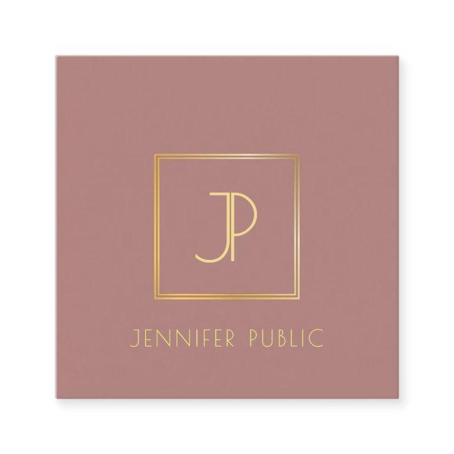 Modern Stylish Gold Monogram Template Trendy Chic Square