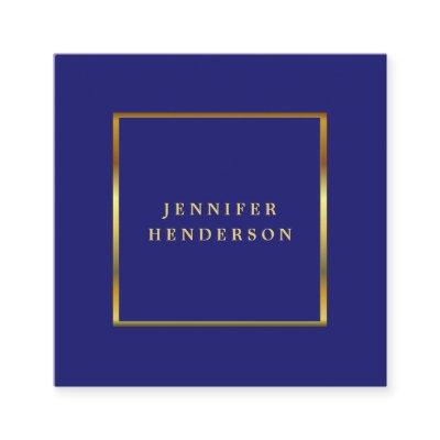 Modern stylish midnight blue gold professional square