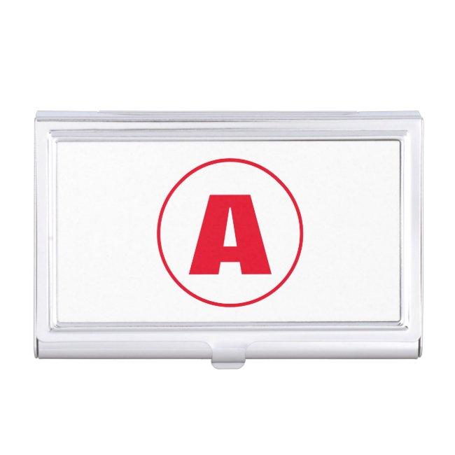 Modern Stylish Monogram Red Initial Letter White Case