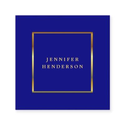 Modern stylish navy blue gold professional square