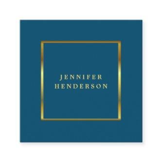 Modern stylish ocean blue gold professional square