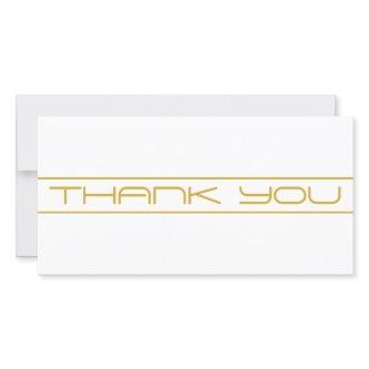 Modern Stylish Thank You Gold Text & Line Stripes