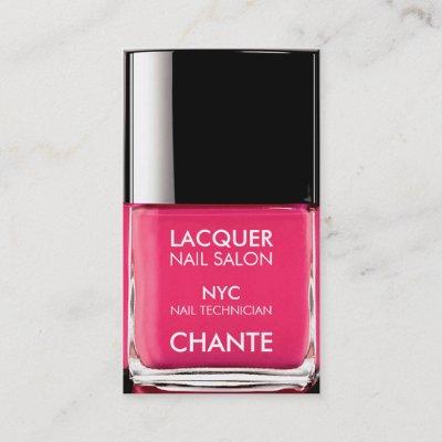 Modern stylish trendy neon pink nail polish chic