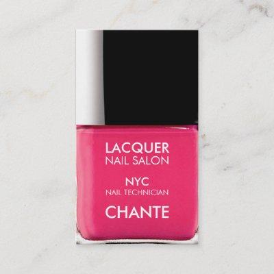 Modern stylish trendy neon pink nail polish chic