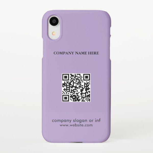 Modern stylist editable logo | qr code and text iPhone XR case