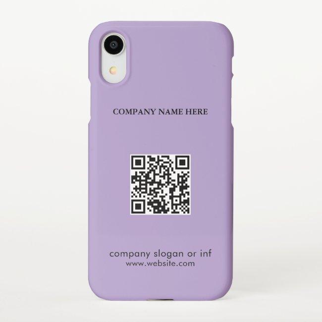 Modern stylist editable logo | qr code and text iPhone XR case