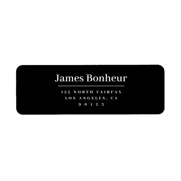 Modern Stylized Return Address Black & White Label