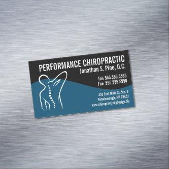 Modern Swirl Back Spine Logo Chiropractic   Magnet