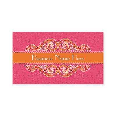 Modern Swirl Flourish Heart Tangerine Hot Pink