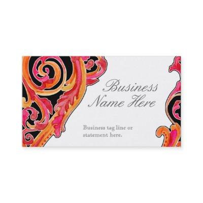Modern Swirl Flourish Heart Tangerine Hot Pink