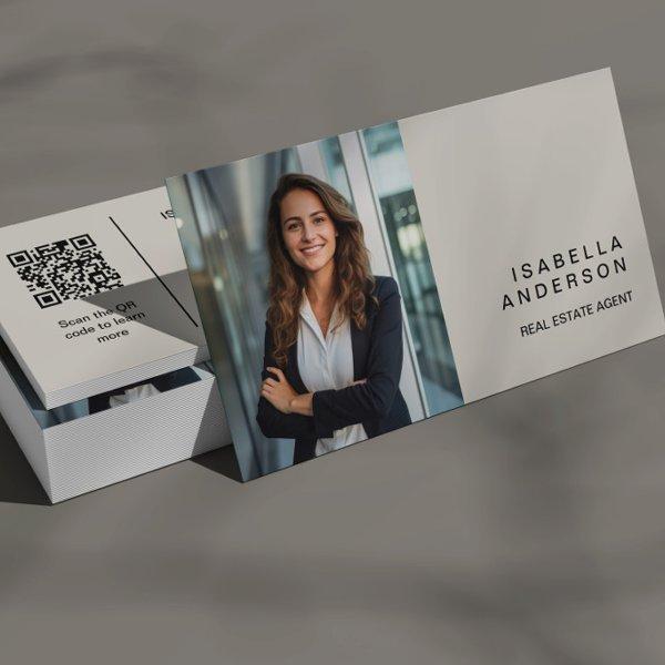 Modern Tan Real State Professional Photo QR