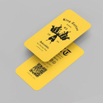 Modern Tattoo Artist Monogram Black and Yellow