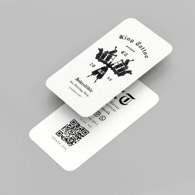 Modern Tattoo Artist Monogram Black White