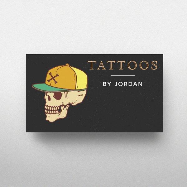 Modern Tattoo Master Artist Shop Funky Skull Bones