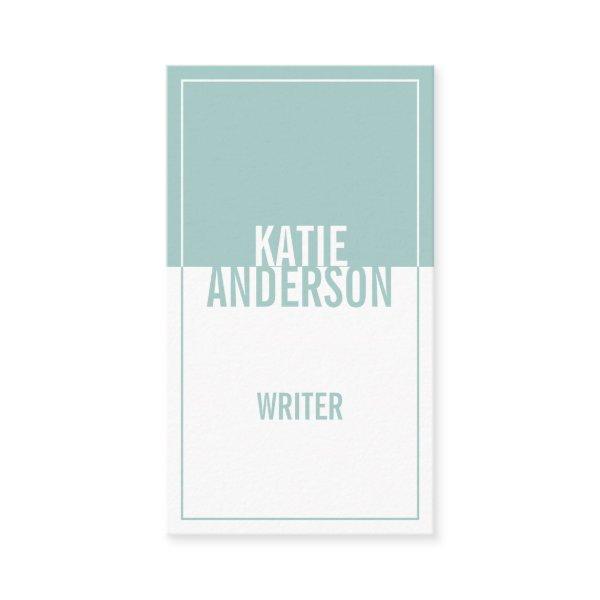 Modern teal and white simple geometric minimalist