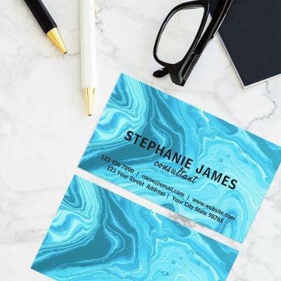 Modern Teal Art Fluid Marble Paint Professional