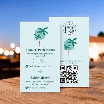Modern teal event planner photo qr code logo