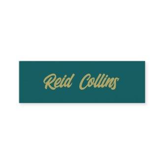 Modern Teal Green and Gold Bold Script Mini