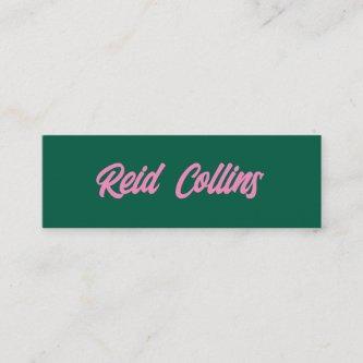 Modern Teal Green and Pink Bold Script Mini