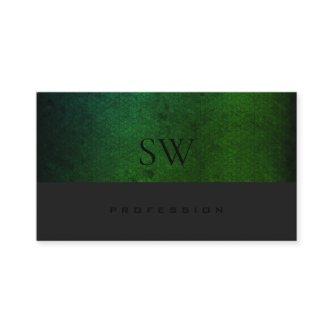 Modern Teal Green Gradient Dark Gray with Monogram