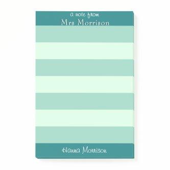 Modern Teal Office School Teacher Mom Student  Post-it Notes