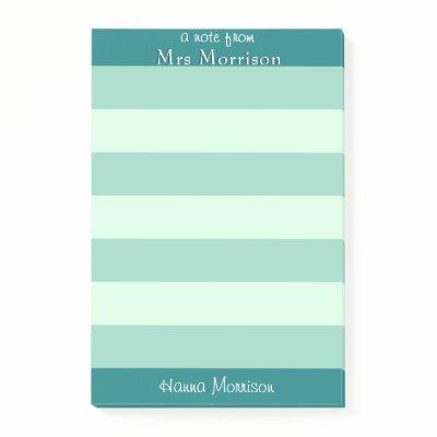 Modern Teal Office School Teacher Mom Student  Post-it Notes