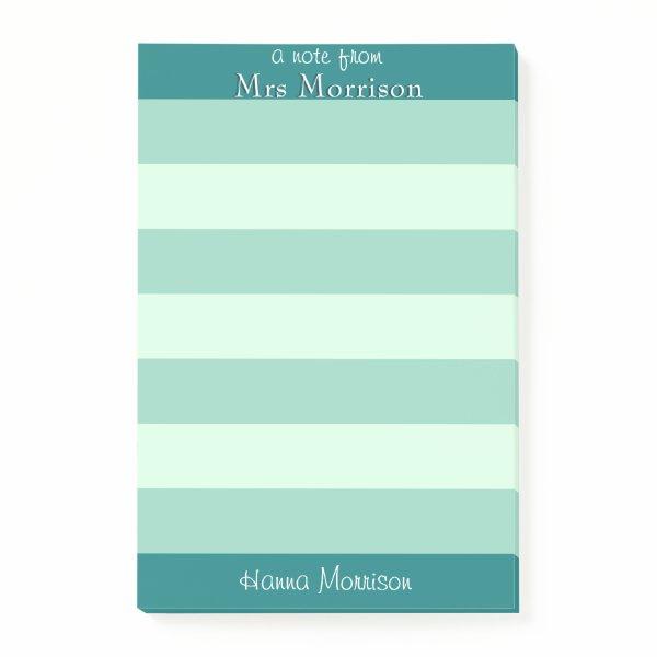 Modern Teal Office School Teacher Mom Student  Post-it Notes