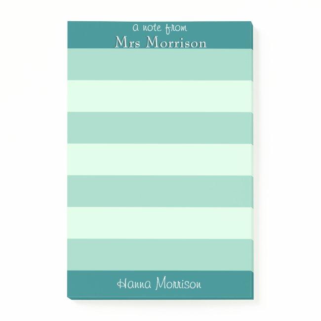Modern Teal Office School Teacher Mom Student Post-it Notes