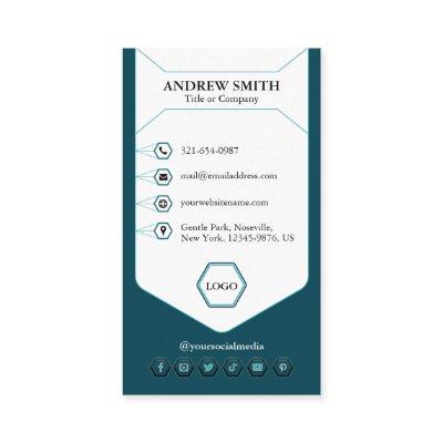 Modern Teal Professional Logo Social Icons Custom