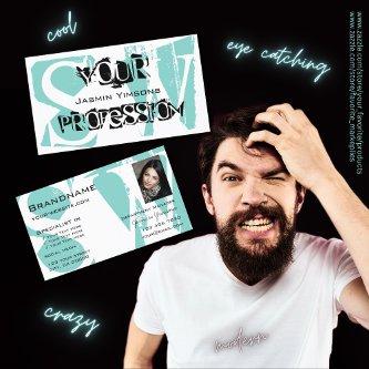 Modern Teal White Black with Photo and Monogram