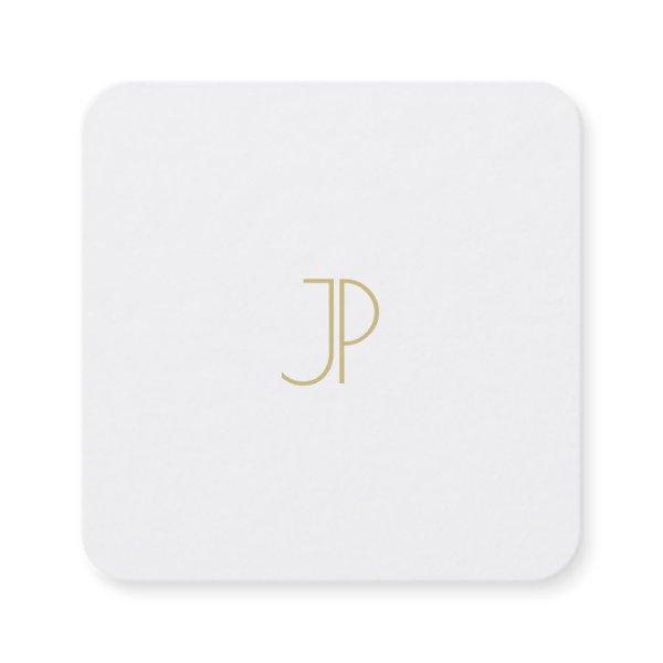 Modern Template Chic Gold Monogram Trendy Luxury Square