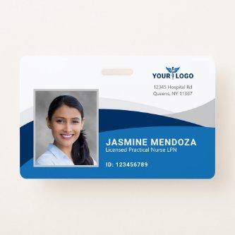 Modern Template Employee Photo Logo Name Nurse ID Badge