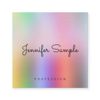 Modern Template Typography Script Rainbow Colors Square