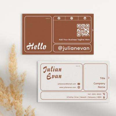Modern Terracotta Earth Tone Bold Typography Hello