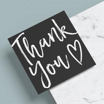 Modern thank you script order minimal black white  square