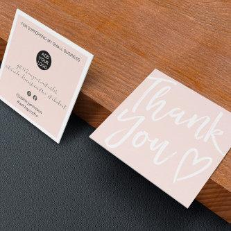 Modern thank you script order minimal blush pink square