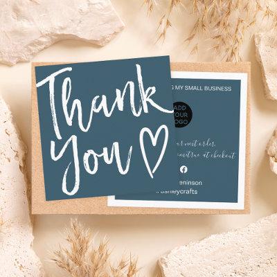 Modern thank you script order minimal dark blue square