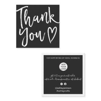 Modern thank you script order minimal gray chic square