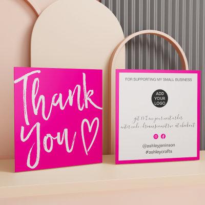 Modern thank you script order minimal hot pink square