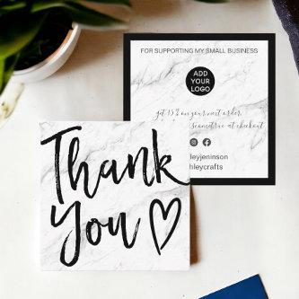Modern thank you script order minimal marble square