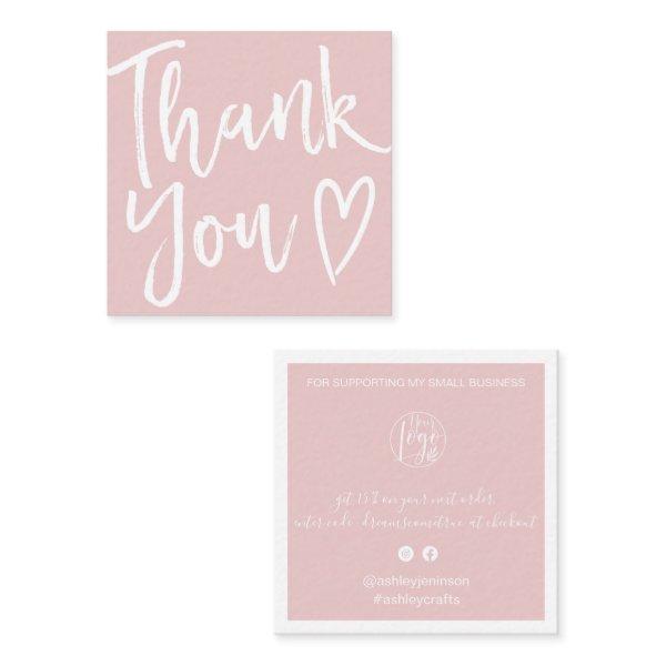 Modern thank you script order minimal pink square