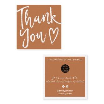 Modern thank you script order minimal terracotta square