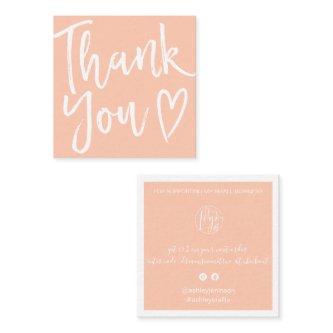 Modern thank you script order simple apricot pink square