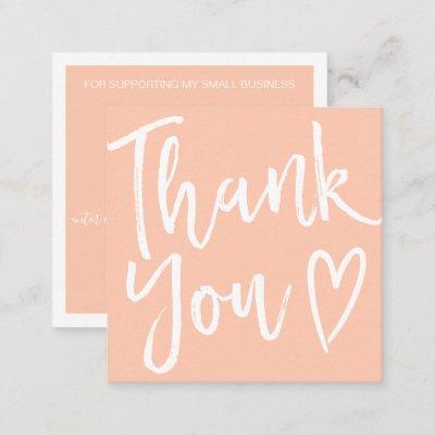 Modern thank you script order simple apricot pink square