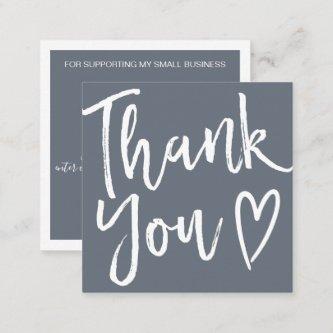 Modern thank you script order simple dusty blue square