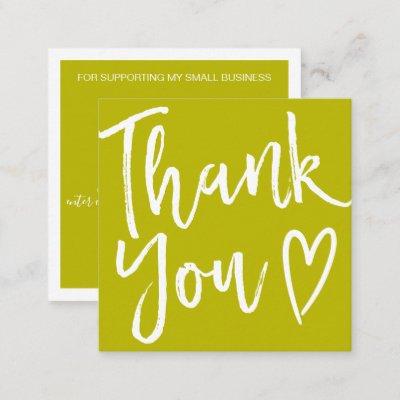 Modern thank you script order simple lime green square