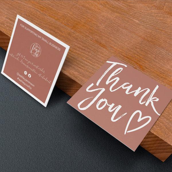 Modern thank you script order simple terracotta square