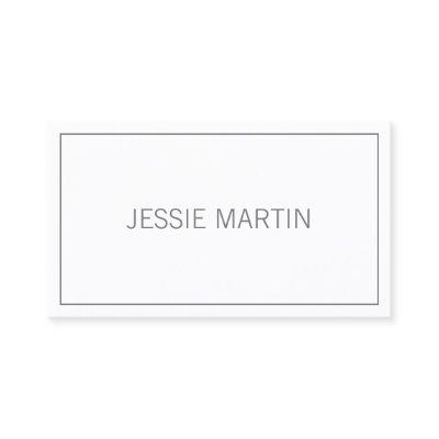 Modern Thin Frame & Your Name | White & Grey