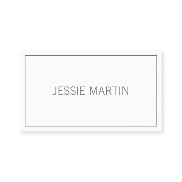 Modern Thin Frame & Your Name | White & Grey