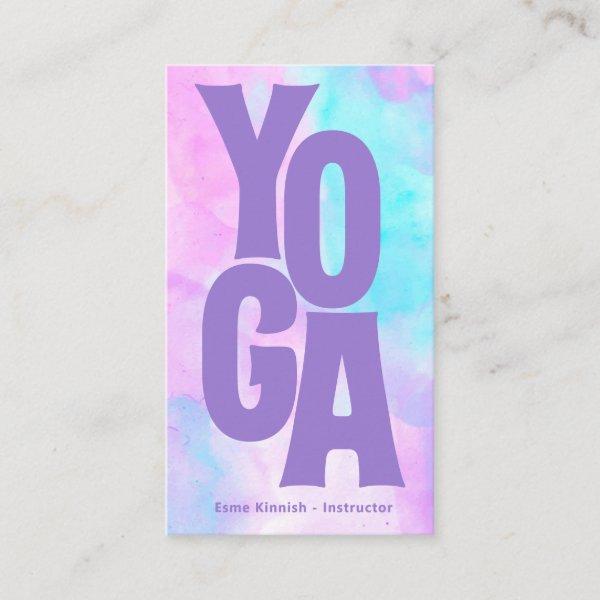 Modern Tie-Dye Watercolor Yoga Studio Instructor